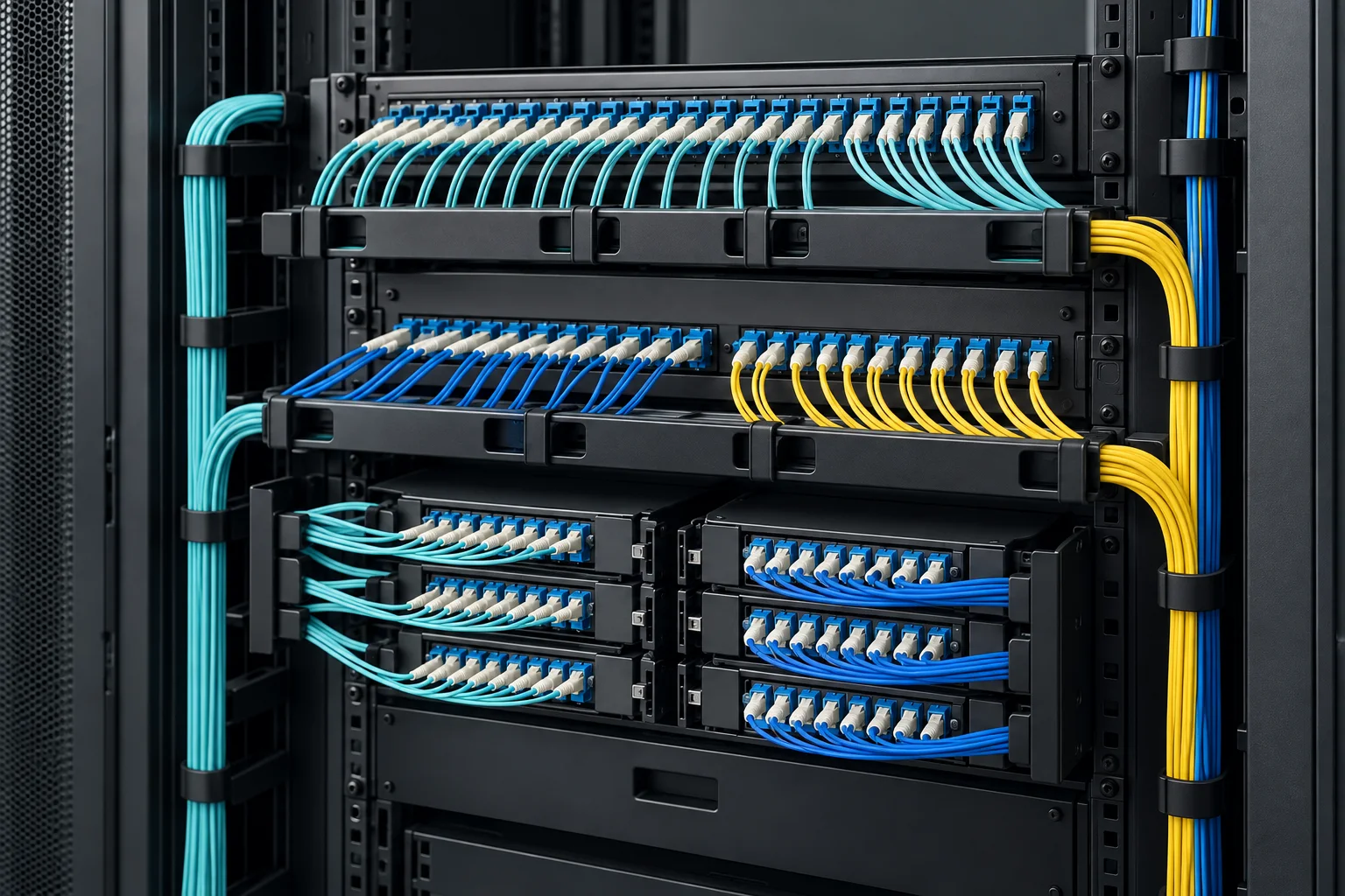 Rack mounted optical distribution patch panel
